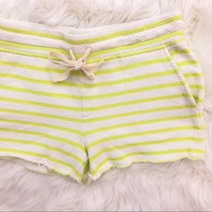 Lou & Grey Neon Green Striped Drawstring Shorts